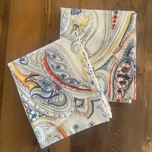 Ralph Lauren Travis Paisley Rue Vaneau King Shams (2) Cotton Red & Blue Bedding - Picture 1 of 4